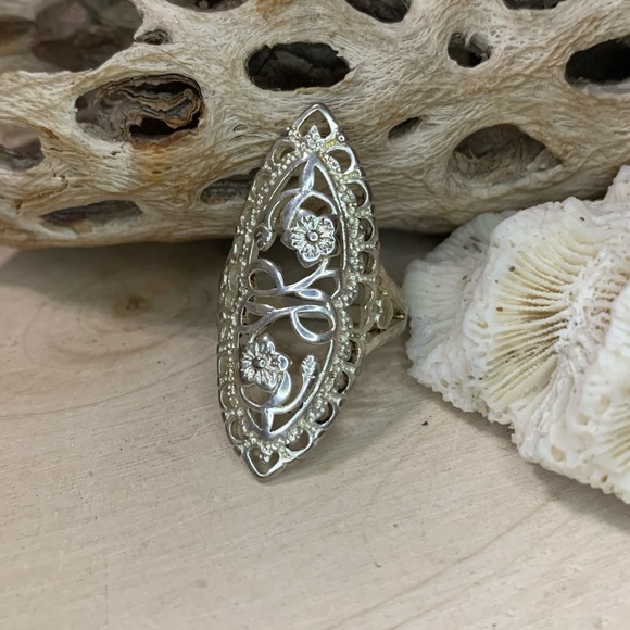 Jewelry - 925 Sterling Silver Boho Filigree Ring Size 8